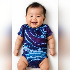 Plum Bittie Tie Dye onesie 3-6 months Purple and Blue Geode Style Soft Comfy